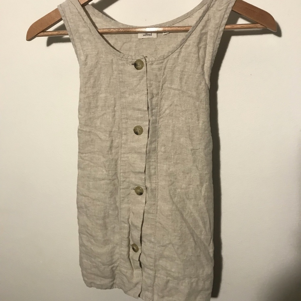 Wilfred Linen Tank w/ Tortus Buttons - Cream